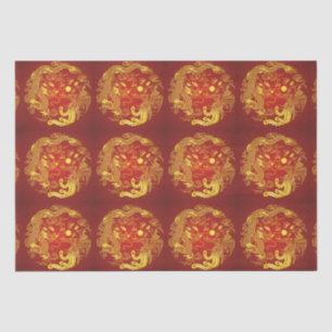 Papel De Seda Dragão Vermelho Dourado Fênix Favor de Casamento C