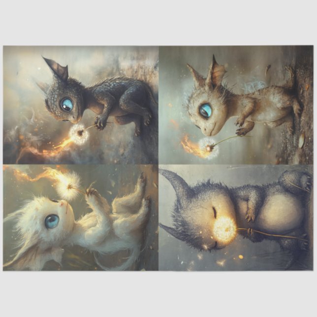 Papel De Seda Dragões de Fantasia Imobiliária (Frente )