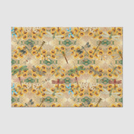 Papel De Seda Dragões multicolores de girassol amarelo-retrorad