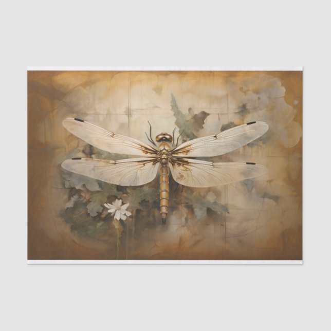 Papel De Seda Dragonfly 4 Decoupage Paper (Frente )
