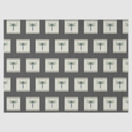 Papel De Seda Dragonfly Azul Elegante