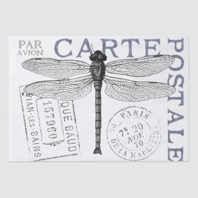 Papel De Seda Dragonfly Carte Postale Francofonia (Frente )