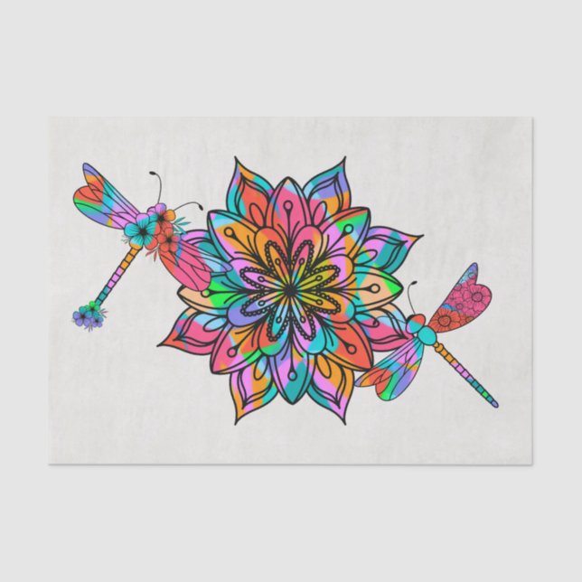 Papel De Seda Dragonfly elétrica A (Frente )