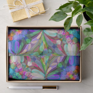 Papel De Seda Dragonfly Garden Abstrato Floral