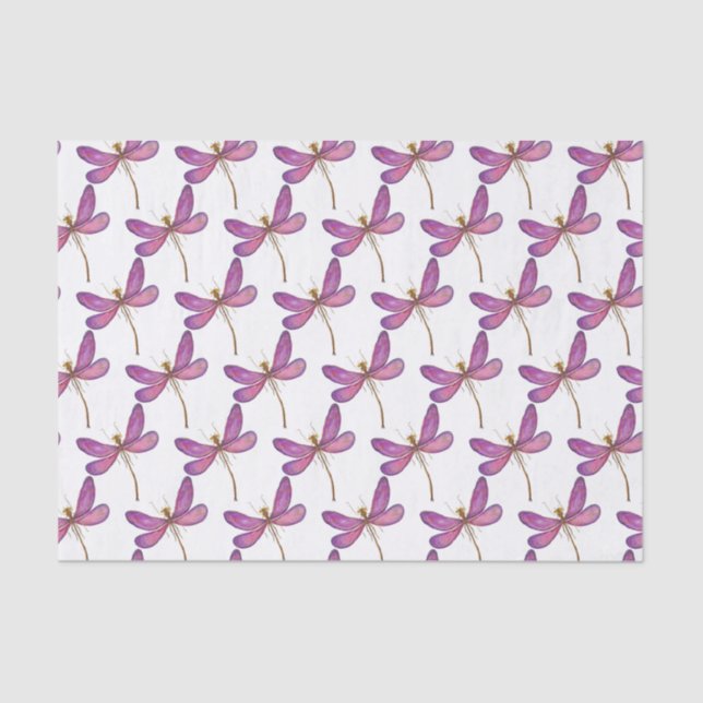 Papel De Seda Dragonfly Roxo Simples e Elegante (Frente )
