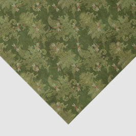 Papel De Seda Dragonfly Verde Damask