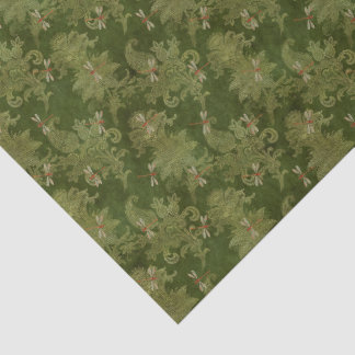 Papel De Seda Dragonfly Verde Damask