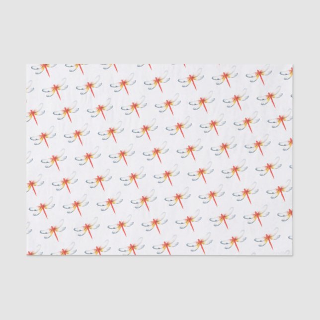 Papel De Seda Dragonfly vermelha (Frente )