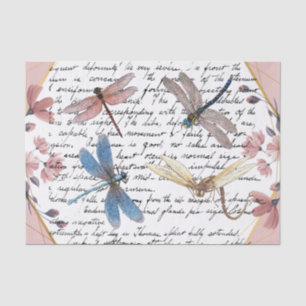 Papel De Seda Dragonfly Vintage e Decoupage Flor