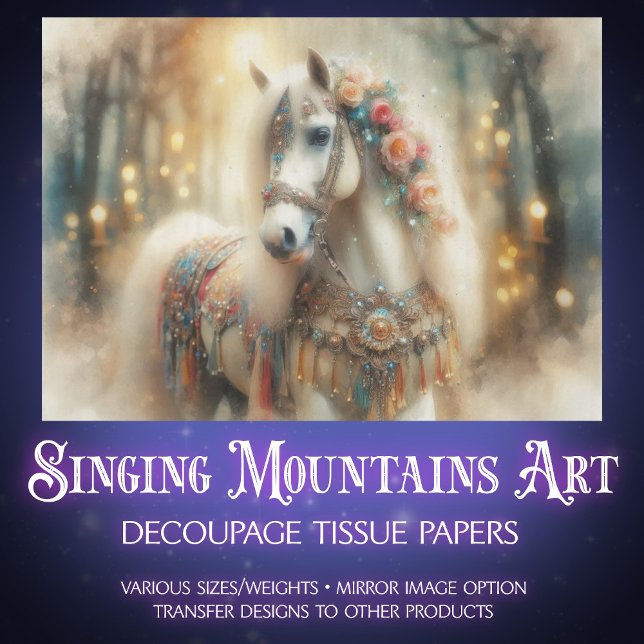 Papel De Seda Dreamy Decorated Fairytale Horse Decoupage (Criador carregado)