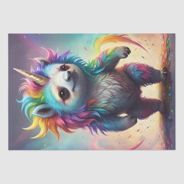 Papel De Seda Dreamy Slothicorn: Um Rainbow Baby Fantasy, (Frente )