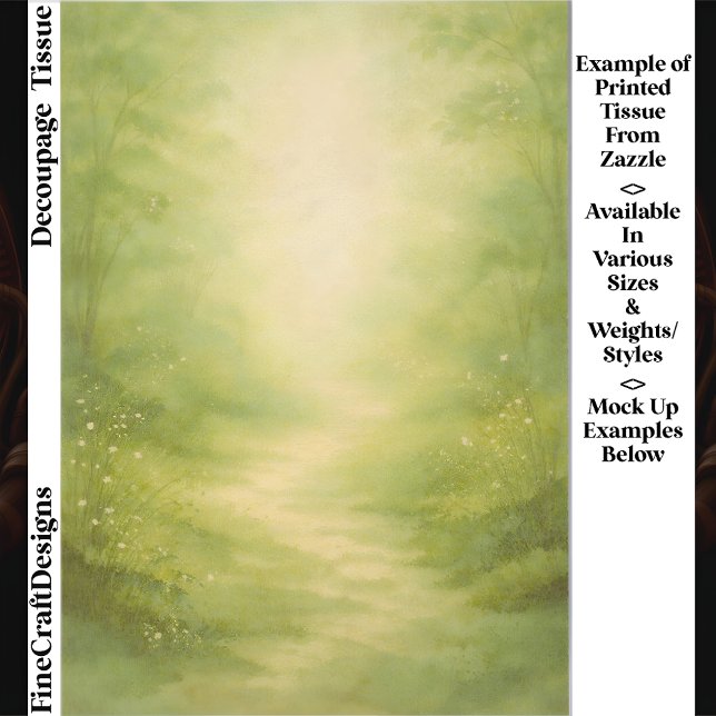 Papel De Seda Dreamy Woodland Path Background EZ4 Decoupage (Criador carregado)