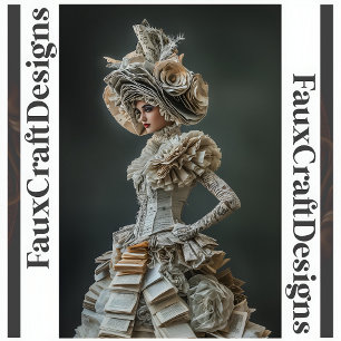 Papel De Seda Dress de Decoupagem de Página de Livro de Couture