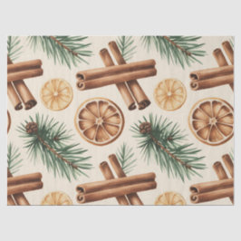 Papel De Seda Dry Oranges Cinnamon Sticks Fir Branches