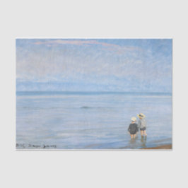 Papel De Seda Duas crianças remando na praia de Skagen, PS Kroye