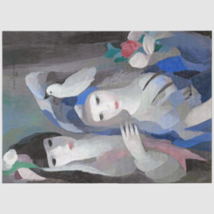 Papel De Seda Duas Dama e Dove, Marie Laurencin