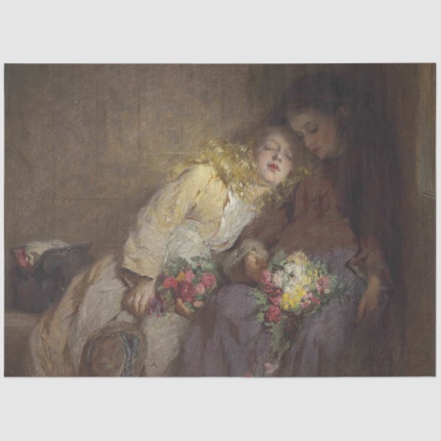 Papel De Seda Duas Meninas Jovens Retornando Para Casa (Frente )