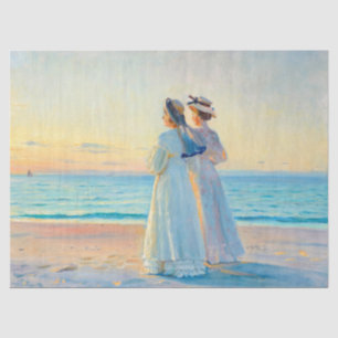 Papel De Seda Duas mulheres no pôr do sol em Skagen Beach por An