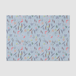 Papel De Seda Dusky Blue FLORAL DECOUPAGE