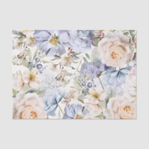 Papel De Seda Dusty Blue Cream Floral