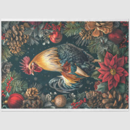 Papel De Seda Dúvida da Cena de Natal do Rooster
