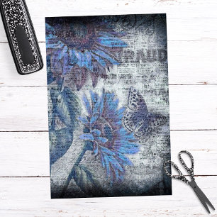 Papel De Seda Dúvida de Ephemera Azul Rústica de Borboleta de Gi