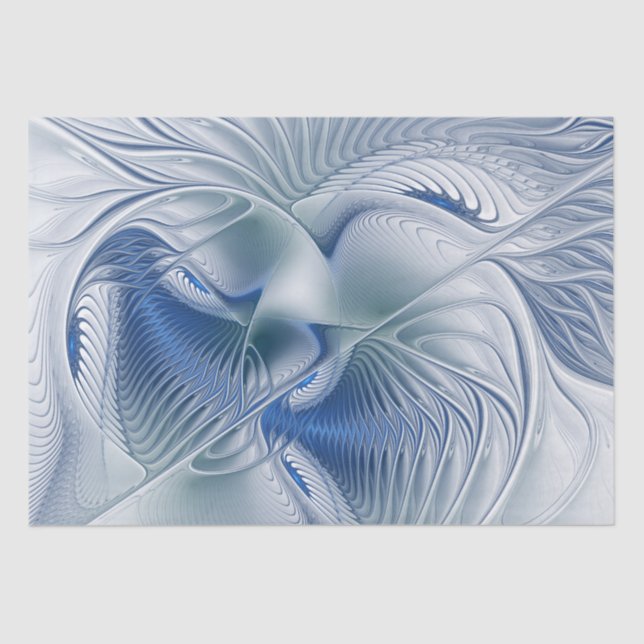 Papel De Seda Dynamics Fantasy Abstrato Blue Tones Arte Fractal (Frente )