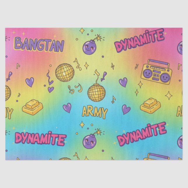 Papel De Seda Dynamite Pop Art Rainbow Pattern (Frente )