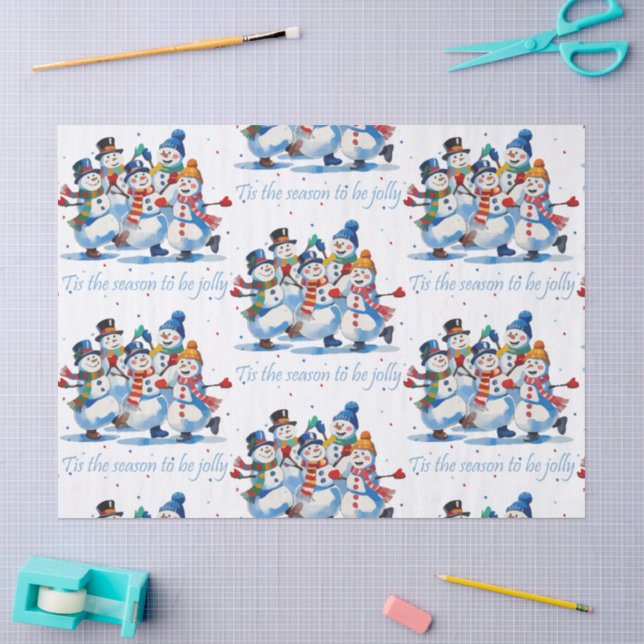 Papel De Seda É a Temporada para Ficar Alegre Dançando Alegres B (Arte )