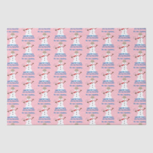 Papel De Seda É O Mistério Detetive Snowman Pink