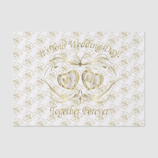 Papel De Seda É o seu dia de casamento - Dourado (Frente )