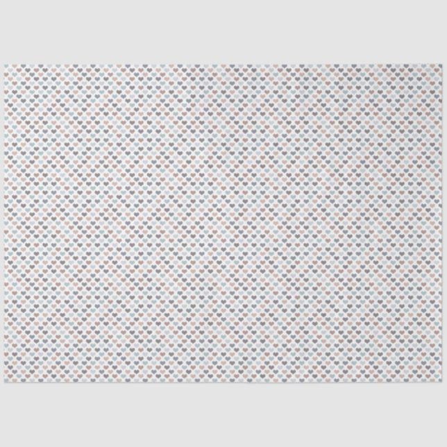 Papel De Seda Earth Tone Heart Tissue Paper (Frente )