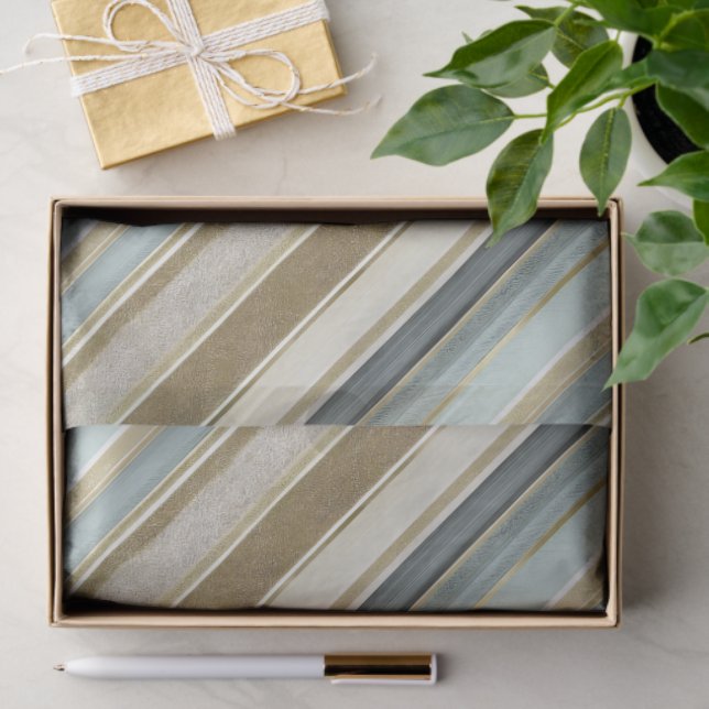 Papel De Seda Earth Tones Gold Christmas Pattern#28 ID1009 (Presente)