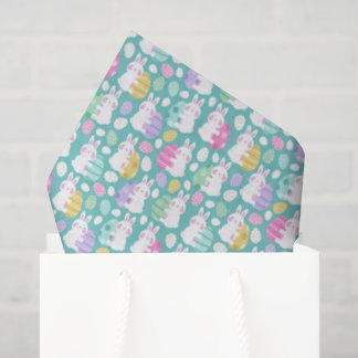 Papel De Seda Easter Bunnies Hugging Easter Eggs Kids Pattern
