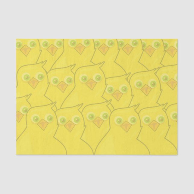 Papel De Seda Easter Chickens Bright Yellow Cartoon Pattern (Frente )