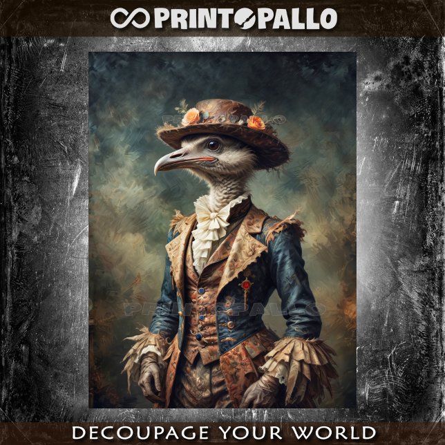 Papel De Seda Eclectic Victorian Milady Ostrich com chapéu de fl (Criador carregado)