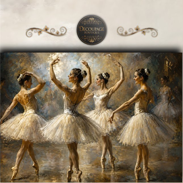 Papel De Seda Ecos da Decoupage de Ballet (Echoes of the Ballet Decoupage Tissue Paper)