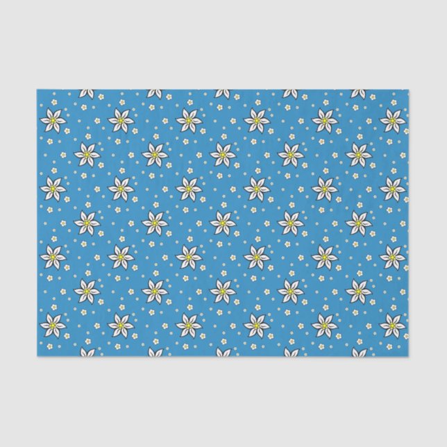 Papel De Seda Edelweiss em Azul (Frente )