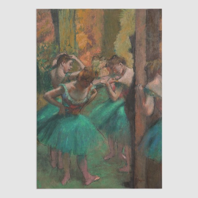 Papel De Seda Edgar Degas - Dançarinos, Rosa e Verde (Criador carregado)