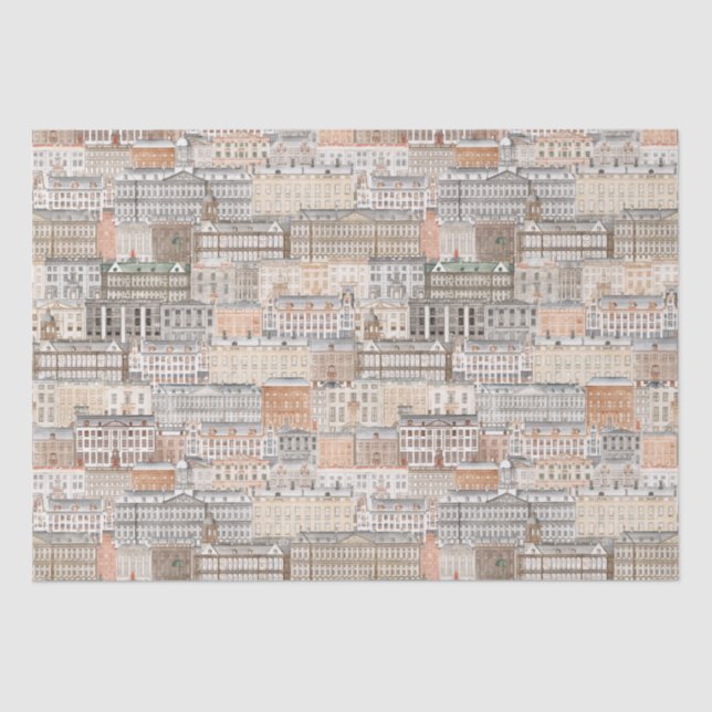 Papel De Seda Edifícios antigos europeus (Frente )