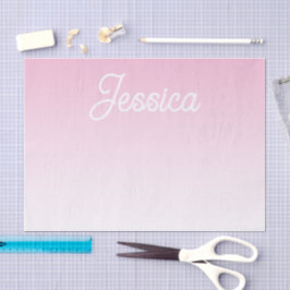 Papel De Seda (Editable) Light Pink Color Ombre & Your Text