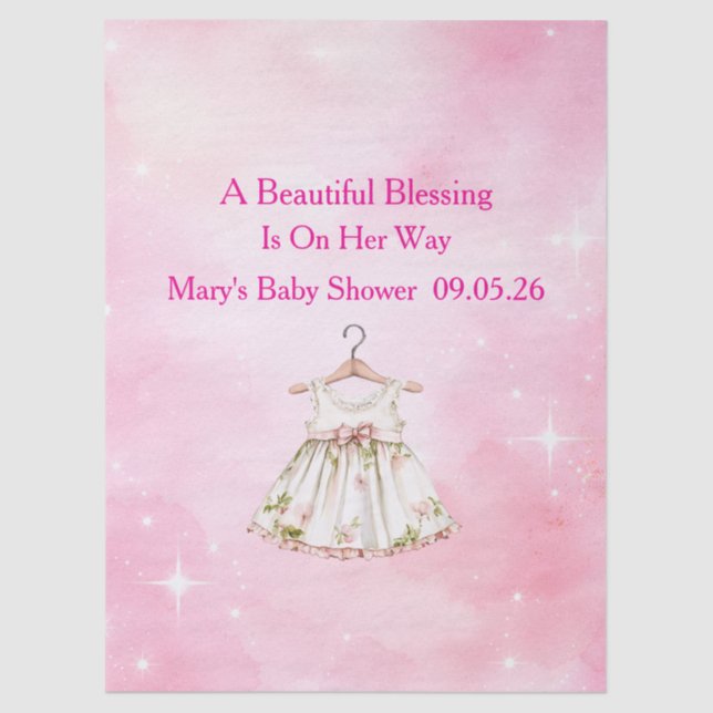 Papel De Seda Editable Pink Chinoiserie Tissue Paper (Frente )