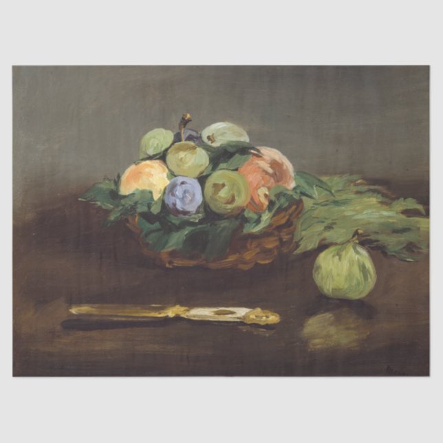 Papel De Seda Edouard Manet - Cesto de Frutas (Frente )