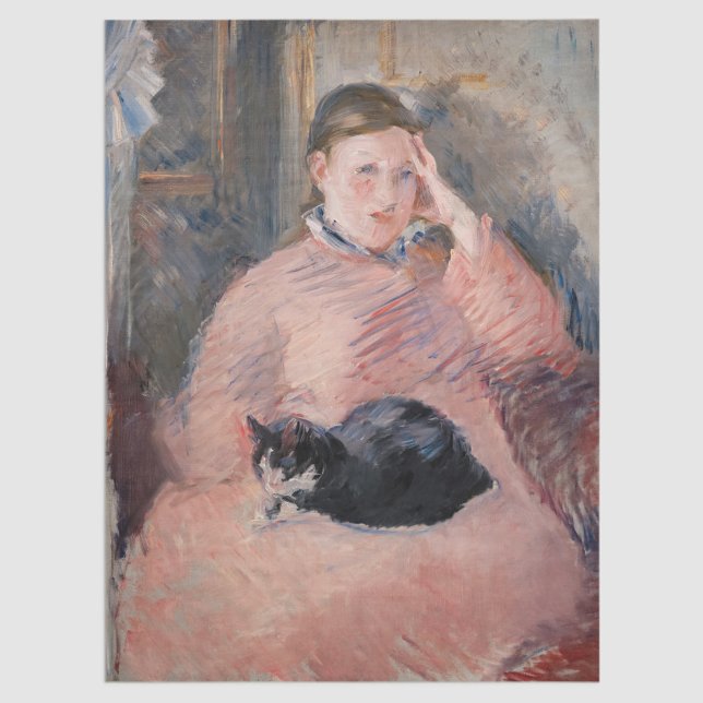Papel De Seda Edouard Manet - Mulher com um Gato (Criador carregado)