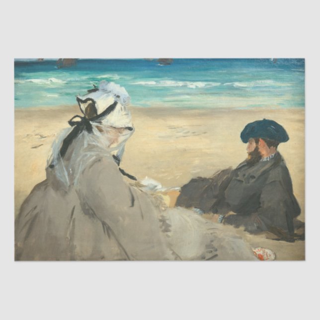 Papel De Seda Edouard Manet - Na Praia (Frente )