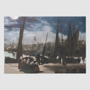 Papel De Seda Edouard Manet - O Porto de Boulogne ao Luar