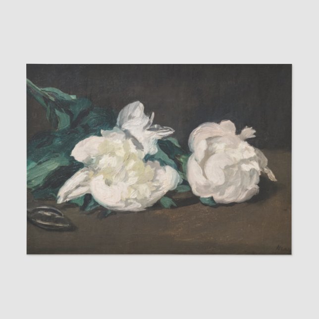 Papel De Seda Edouard Manet - Ramo de Peônias Brancas, Tesoura d (Frente )