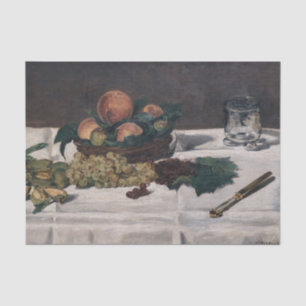 Papel De Seda Edouard Manet - Vida estática, Frutas em uma Mesa