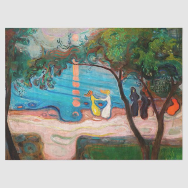 Papel De Seda Edvard Munch - dança na praia (Frente )