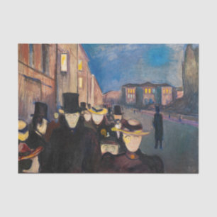Papel De Seda Edvard Munch - Noite em Karl Johan Street